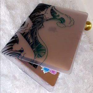 macbook air 2018 13 “ laptop cover- clear w waves
